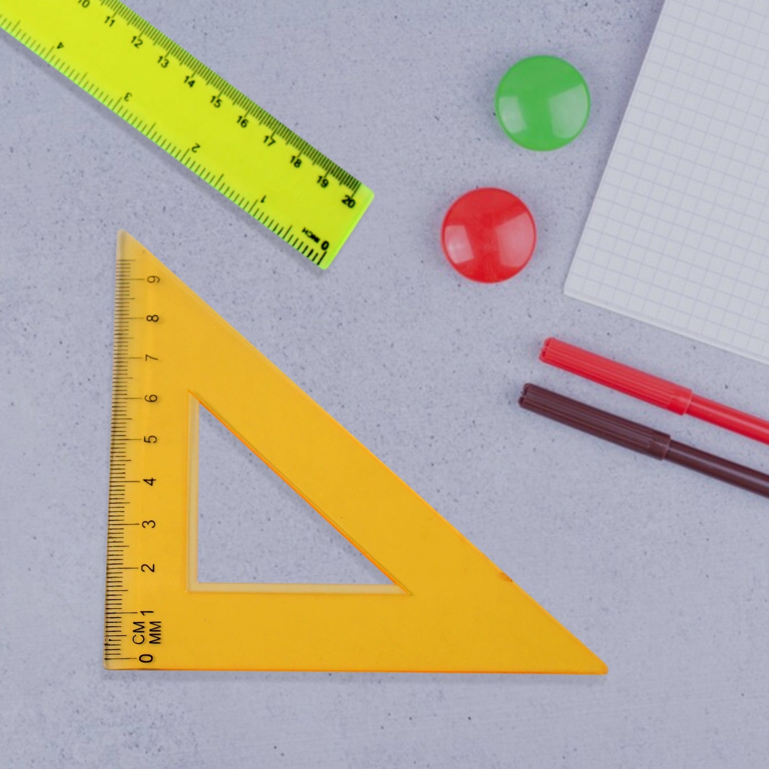 4-Piece Geometry Set, Triangle Ruler Protractor Straight Ruler 4-Piece Geometry Set, Triangle Ruler Protractor Straight Ruler
